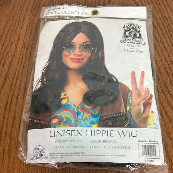 Unisex Hippie Costume Wig by Franco costume culture new - Picture 1 of 7